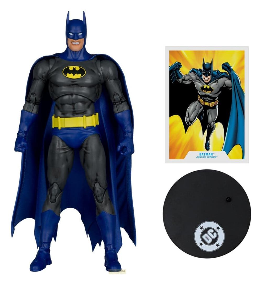 Figura de acción de Batman con tarjeta de cómic y soporte.