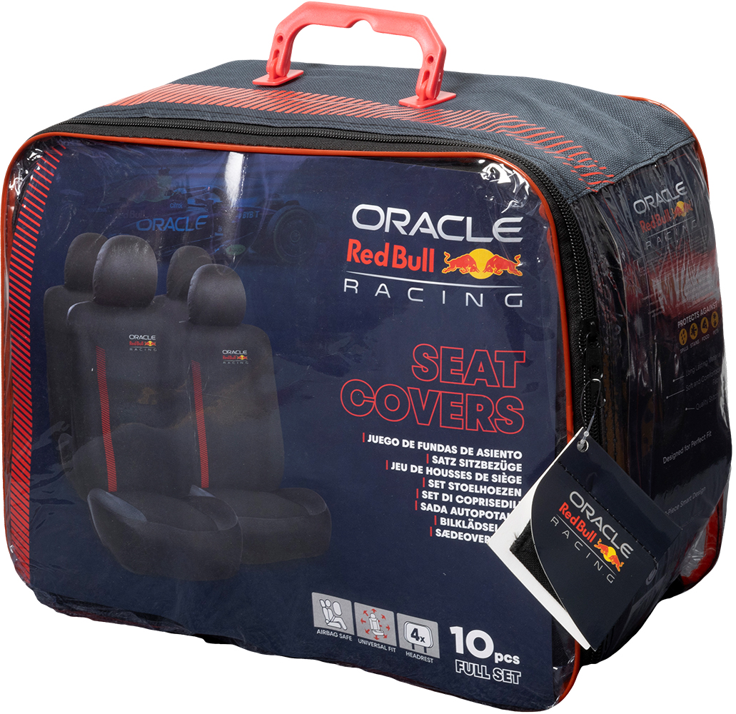 Confezione con coprisedili Oracle Red Bull Racing, 10 pezzi.