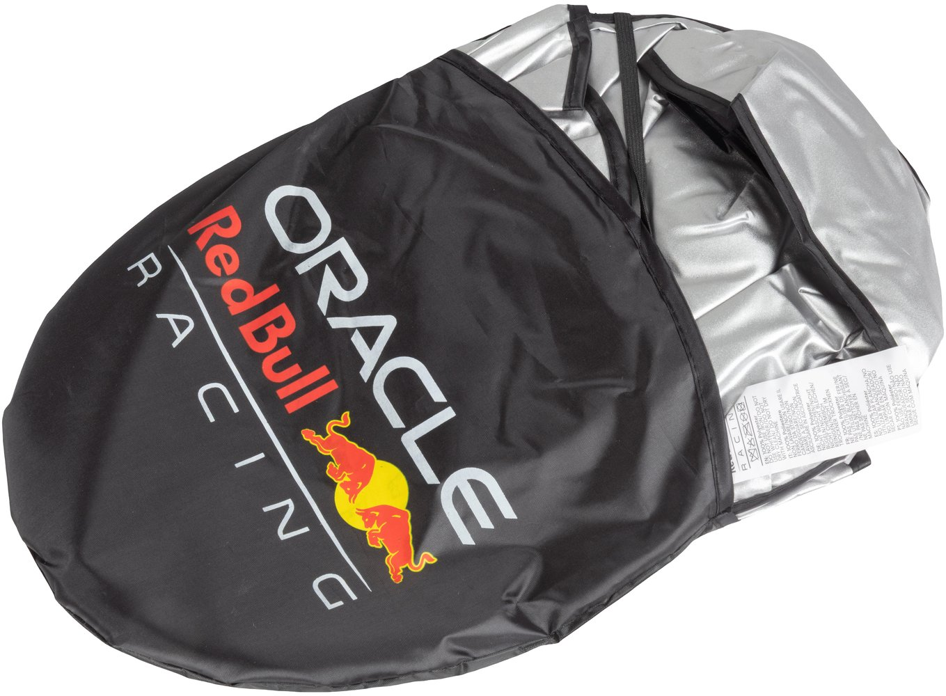 Copertura nera con logo Oracle Red Bull Racing e fodera argento.