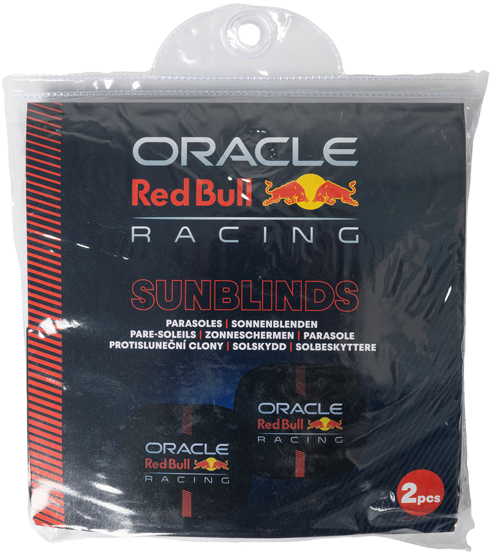 Confezione da due parasole Oracle Red Bull Racing, neri con logo.