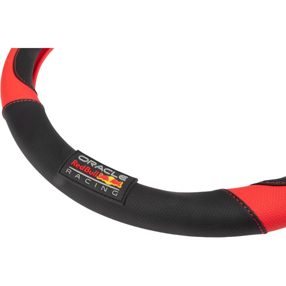 Coprivolante nero con accenti rossi e logo Oracle Red Bull Racing.