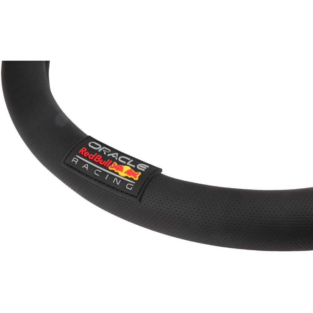 Volante nero con logo Oracle Red Bull Racing.