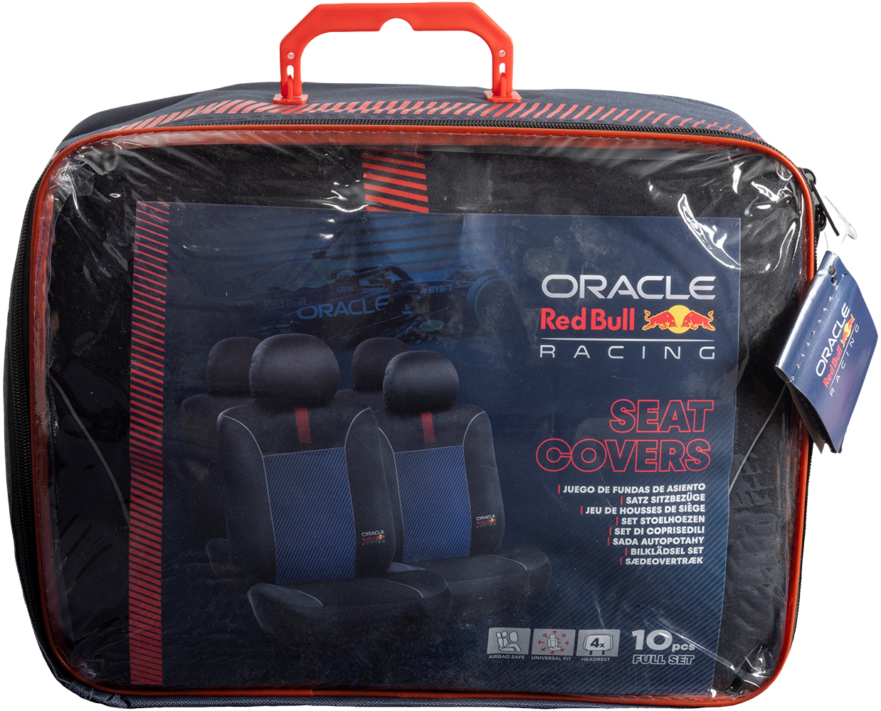 Coprisedili Oracle Red Bull Racing in borsa, nero, blu e rosso.
