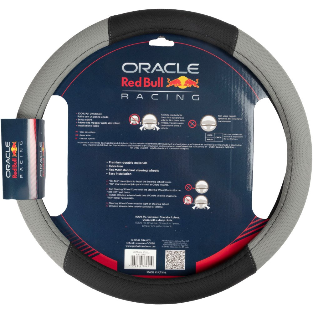 Coprivolante grigio e nero con logo Oracle Red Bull Racing.