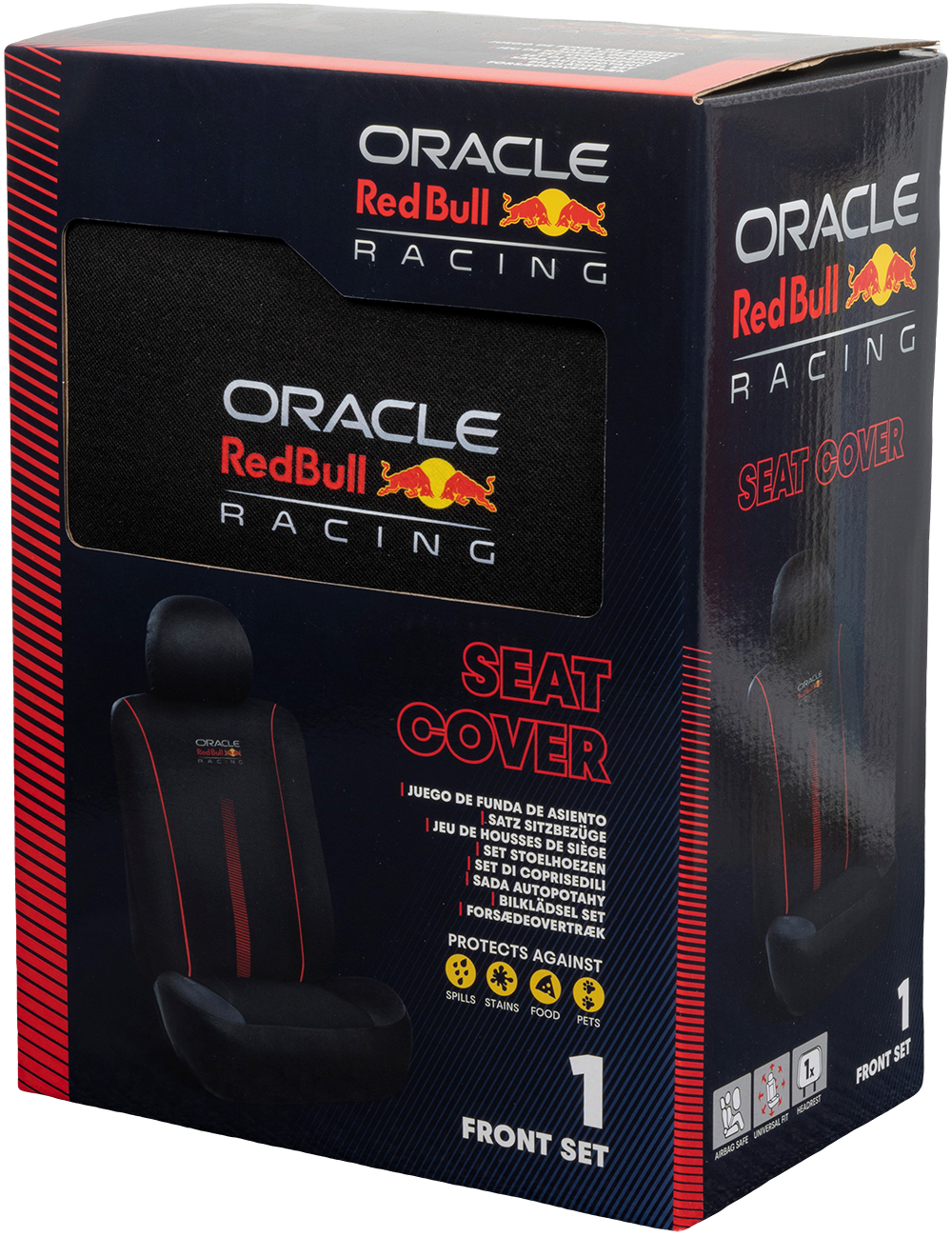 Scatola per un coprisedile auto Oracle Red Bull Racing.