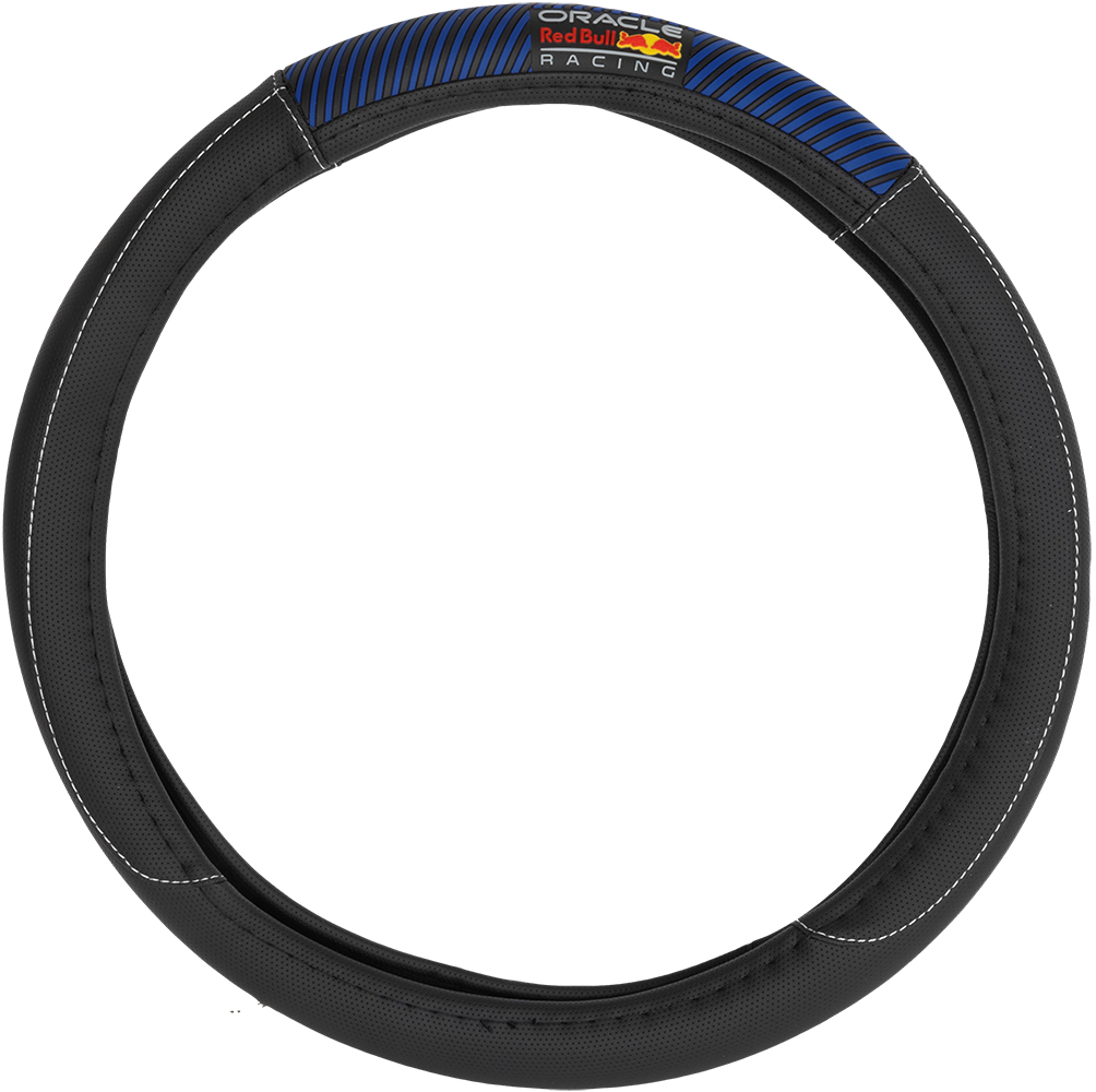 Coprivolante nero con strisce blu e logo Oracle Red Bull Racing.
