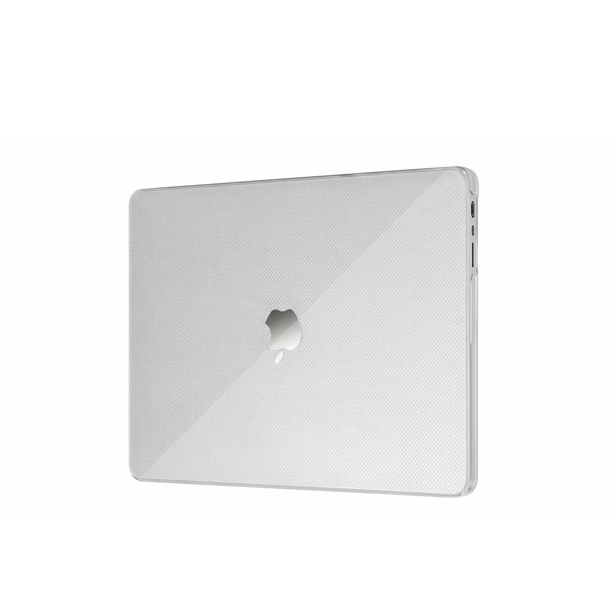 Ein durchsichtiger Laptop-Schutz mit dem Apple-Logo in der Mitte.