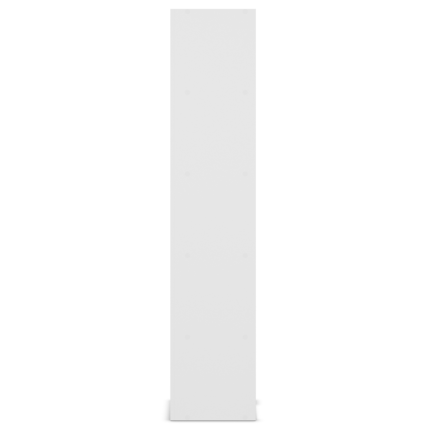 Un rectángulo blanco y estrecho, colocado verticalmente sobre fondo blanco.