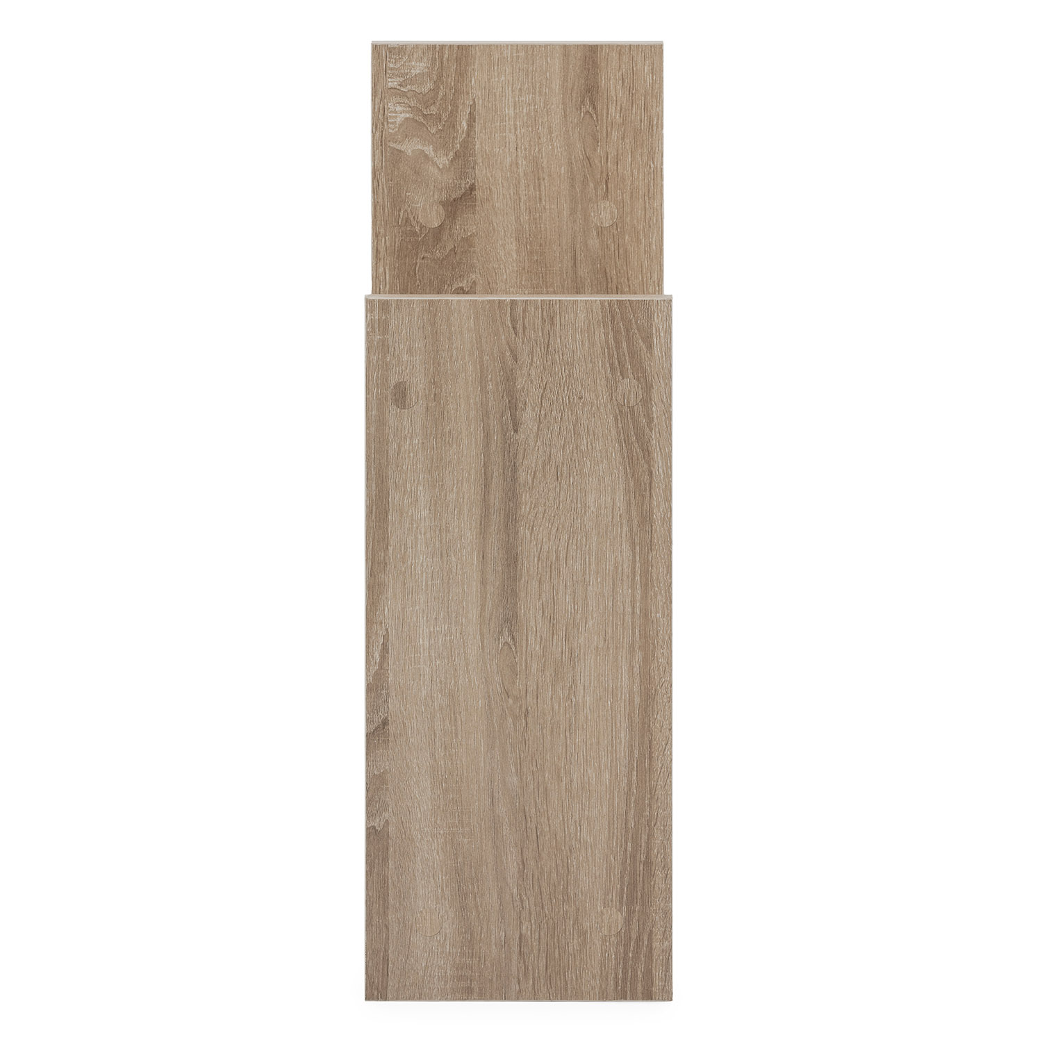 Dos paneles de madera, uno encima del otro, sobre fondo blanco.