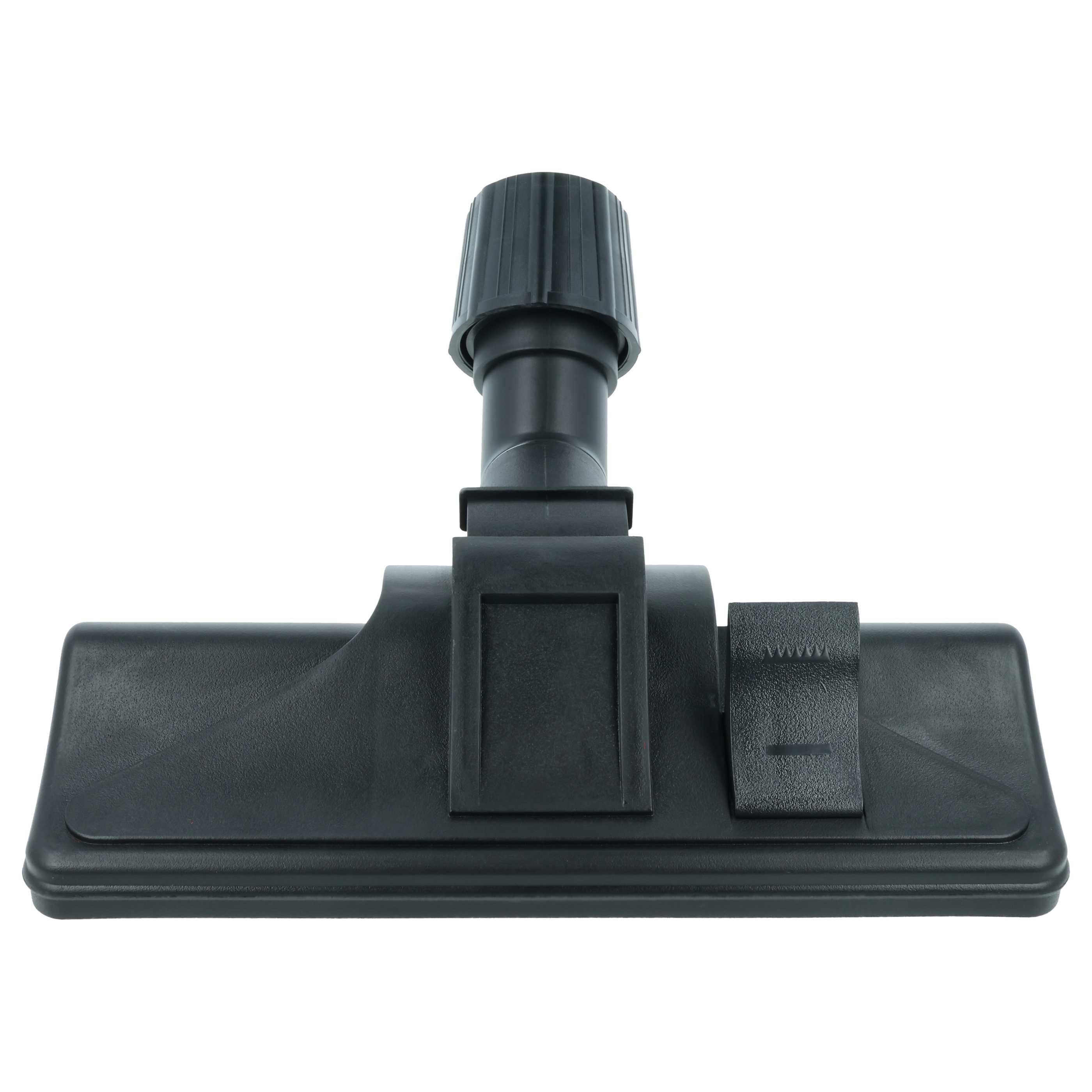 Schwarze Staubsaugerdüse mit drehbarem Anschluss und Bürstenaufsatz.