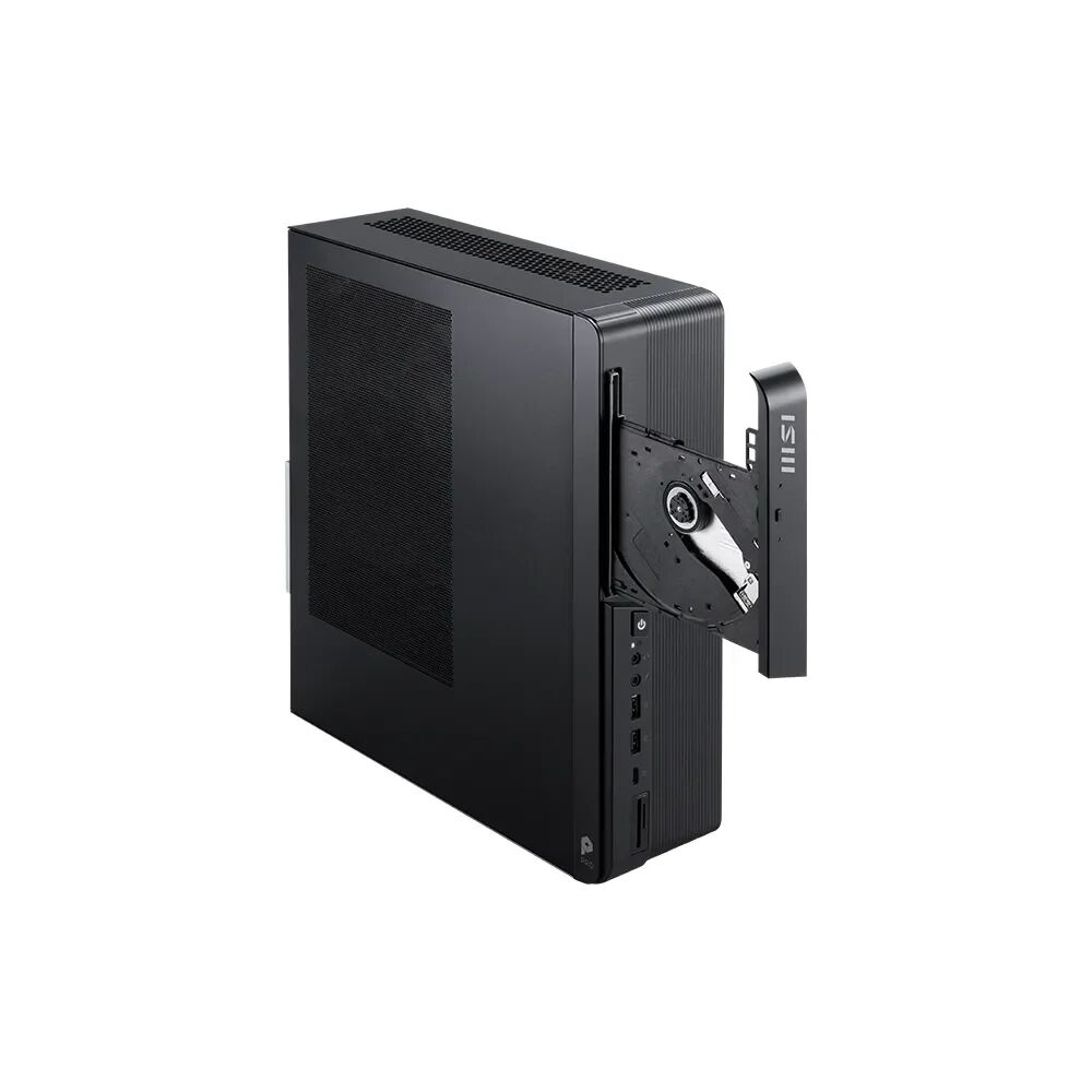 Case PC nero con unità ottica estesa e CD inserito.