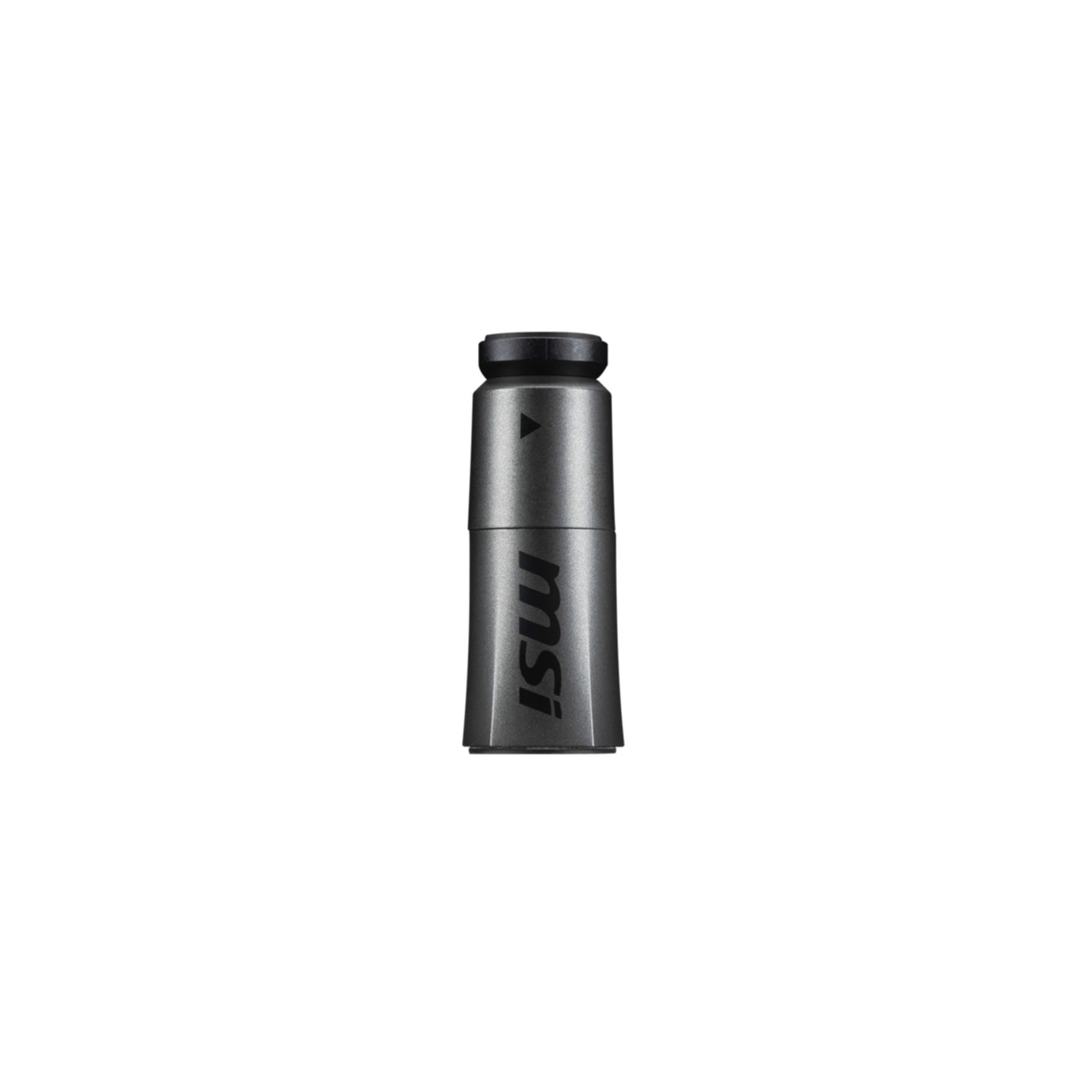Gray MSI adapter with black cap, on a white background.