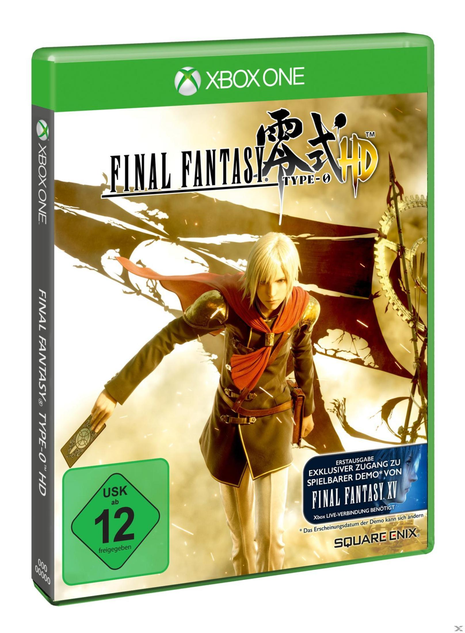 Xbox One Hülle von Final Fantasy Type-0 HD mit einem blonden Charakter im Vordergrund.