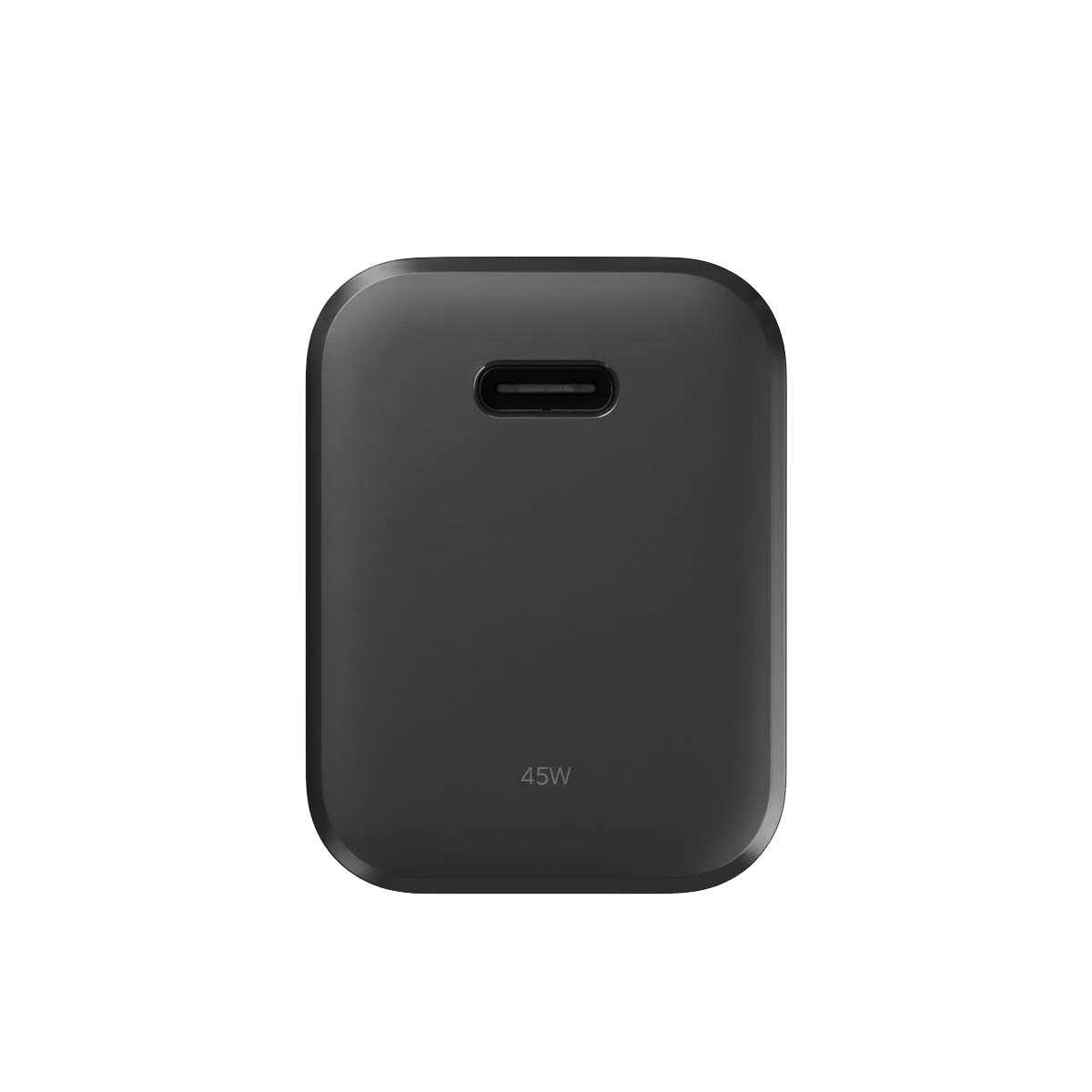 Un caricatore nero da 45W con una porta USB-C.