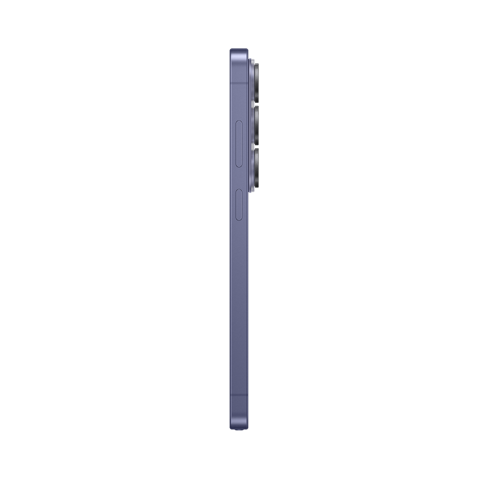 Lila Smartphone-Seite mit Kameras und Tasten.