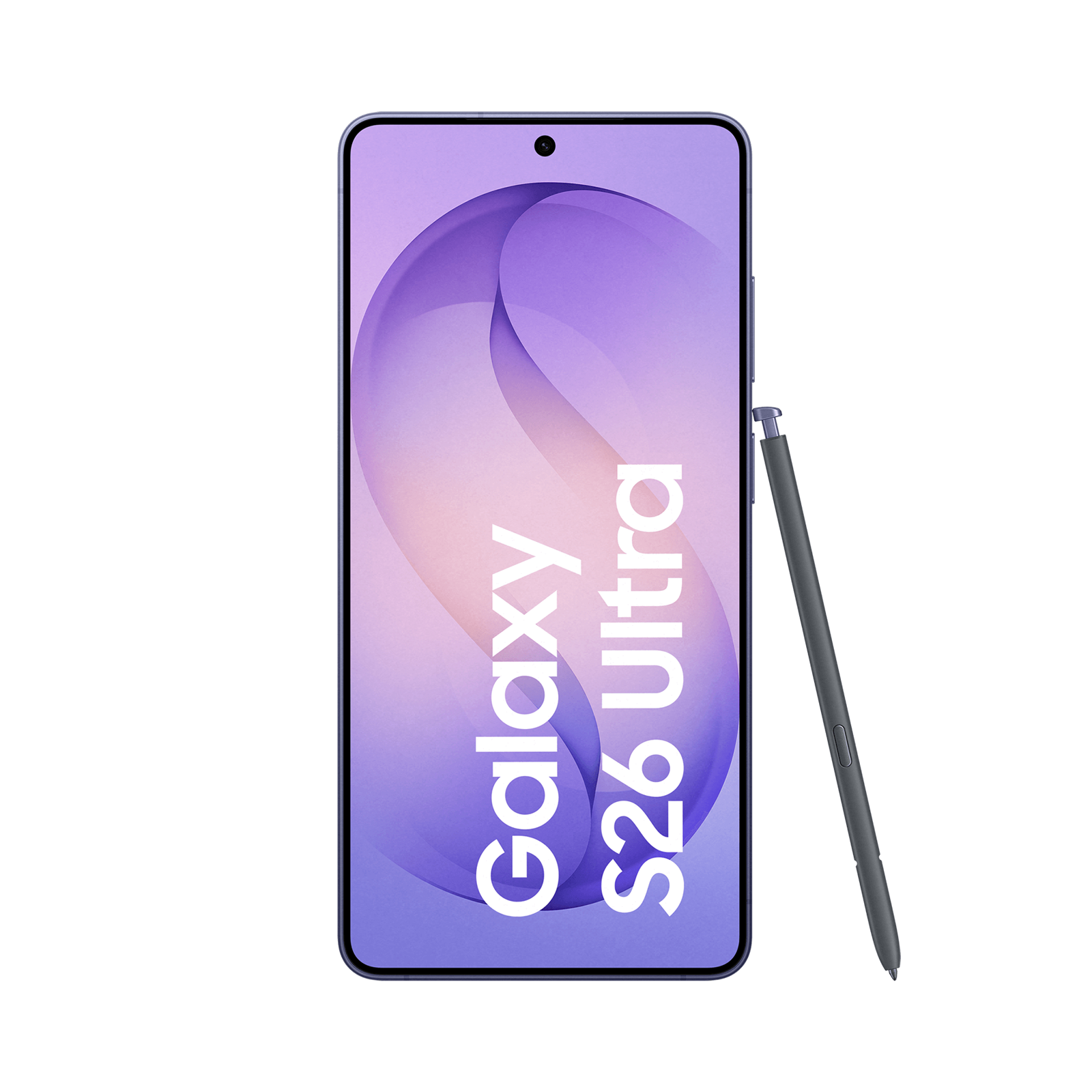 Smartfon Samsung Galaxy S26 Ultra ze stylusem na czarnym tle.