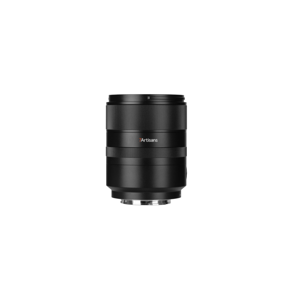 A black 7Artisans camera lens is shown against a white background.