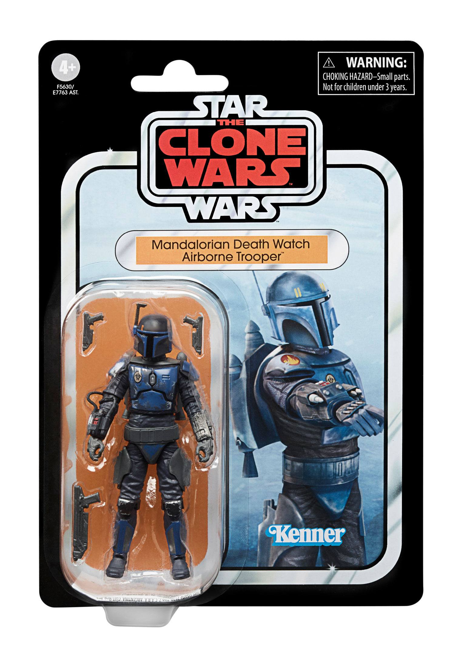 Opakowanie figurki Star Wars Mandalorian Death Watch z akcesoriami.