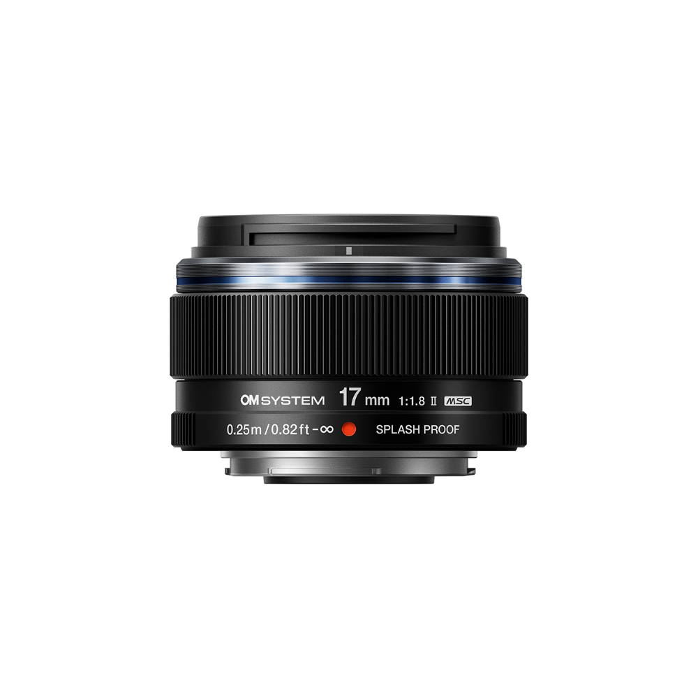OM SYSTEM 17mm 1:1.8 Objektiv mit MSC, spritzwassergeschützt.