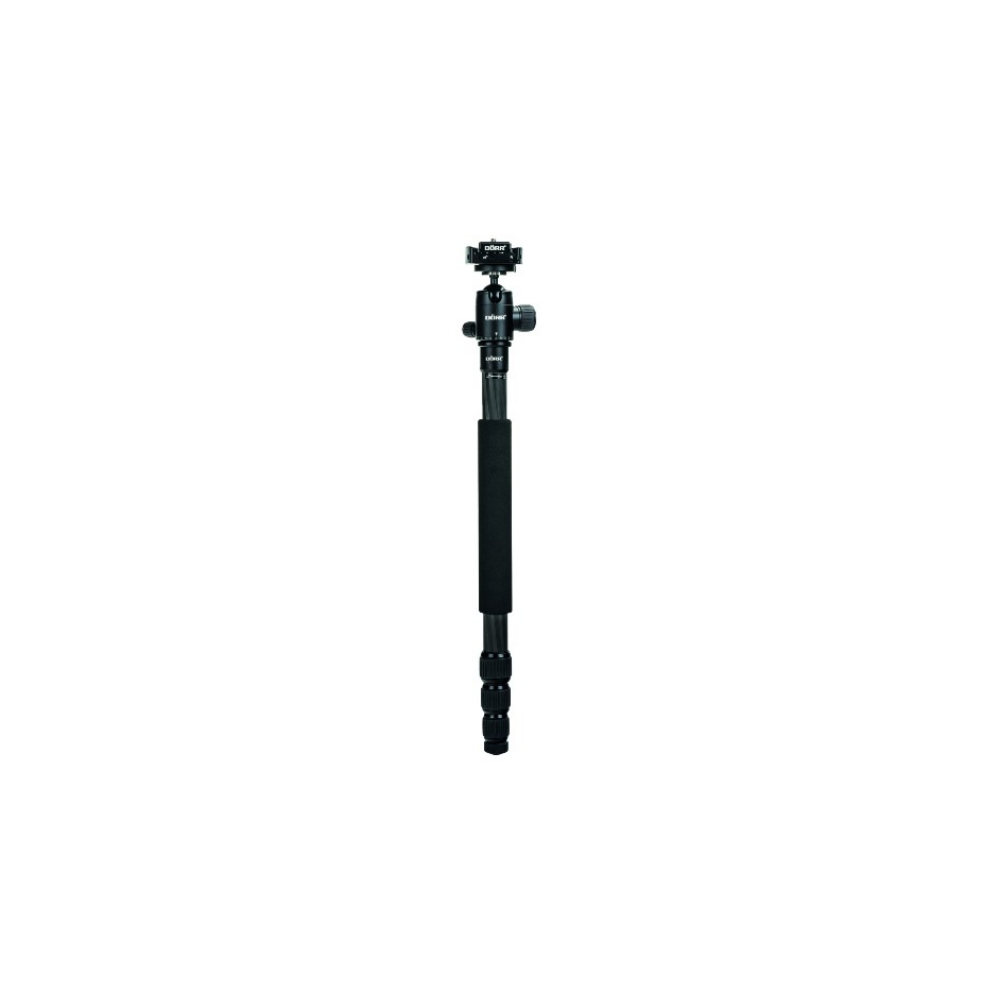 A black monopod with a grip and ball head
