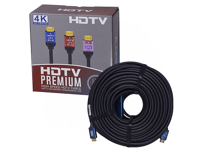 ELECTROON 4K Plus Chip Profesyonel 50 m HDMI Kablo Siyah