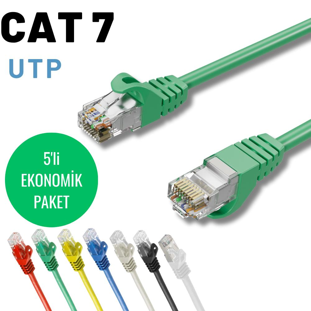 IRENIS 5 adet 3 metre Cat-7 Ethernet Network İnternet LAN Kablosu