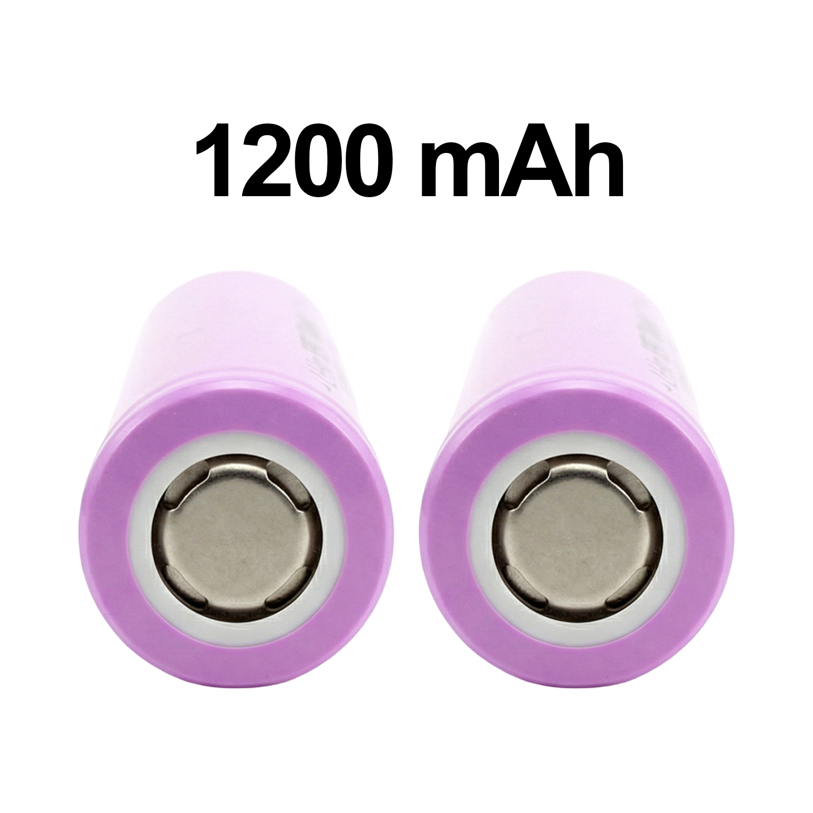 Due batterie viola con capacità di 1200 mAh.