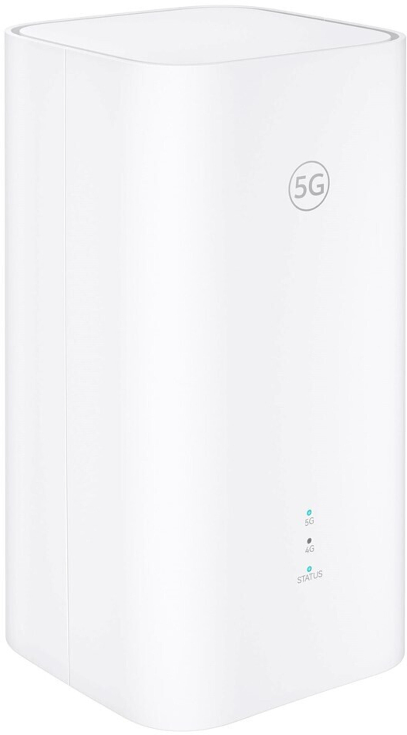 Ein weißer 5G-Router mit Statusanzeigen für 5G, 4G und Status.