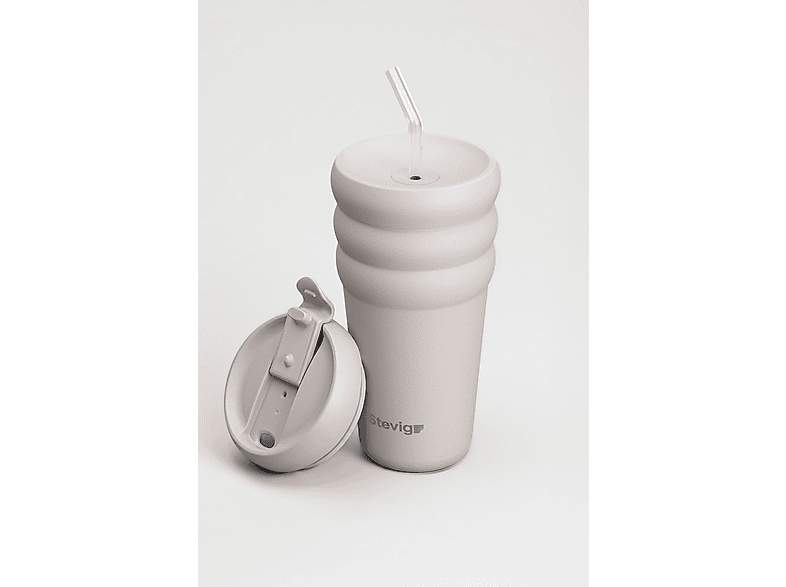 STEVIG 3 Bubble Two-Cap Straw Tumbler 600 ml Crushed Rock ST-244 Paslanmaz Çelik Termos