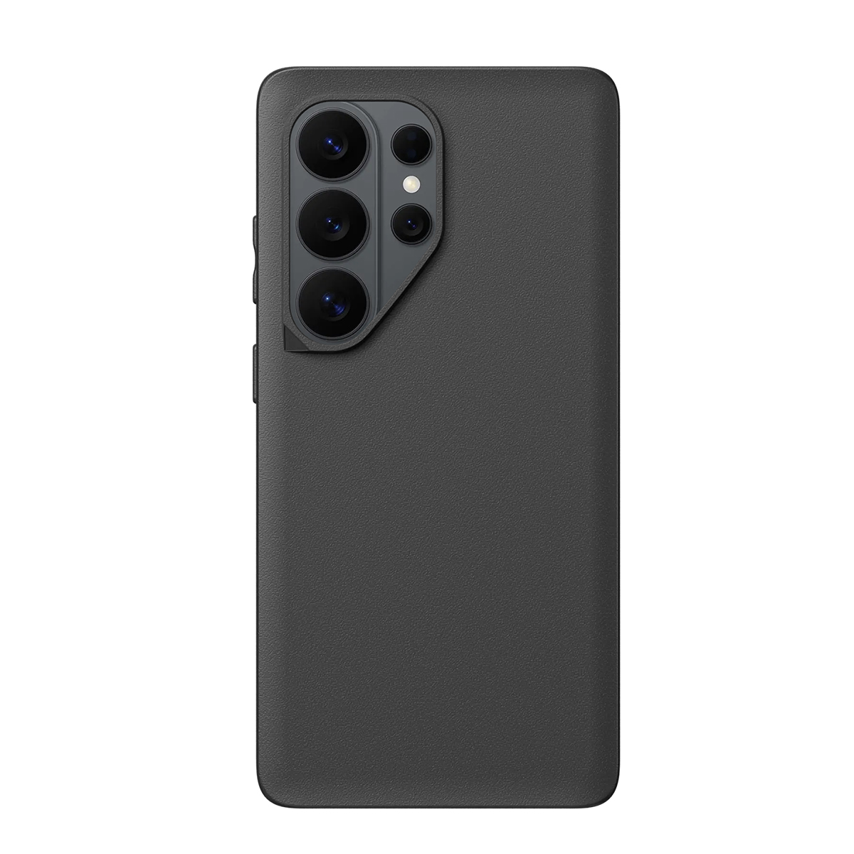 Retro di uno smartphone nero con quattro fotocamere sul lato sinistro.
