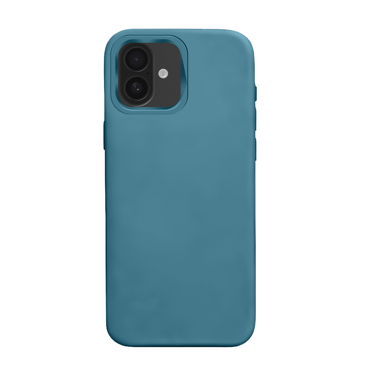 Una custodia per telefono blu con due fotocamere in alto a sinistra.