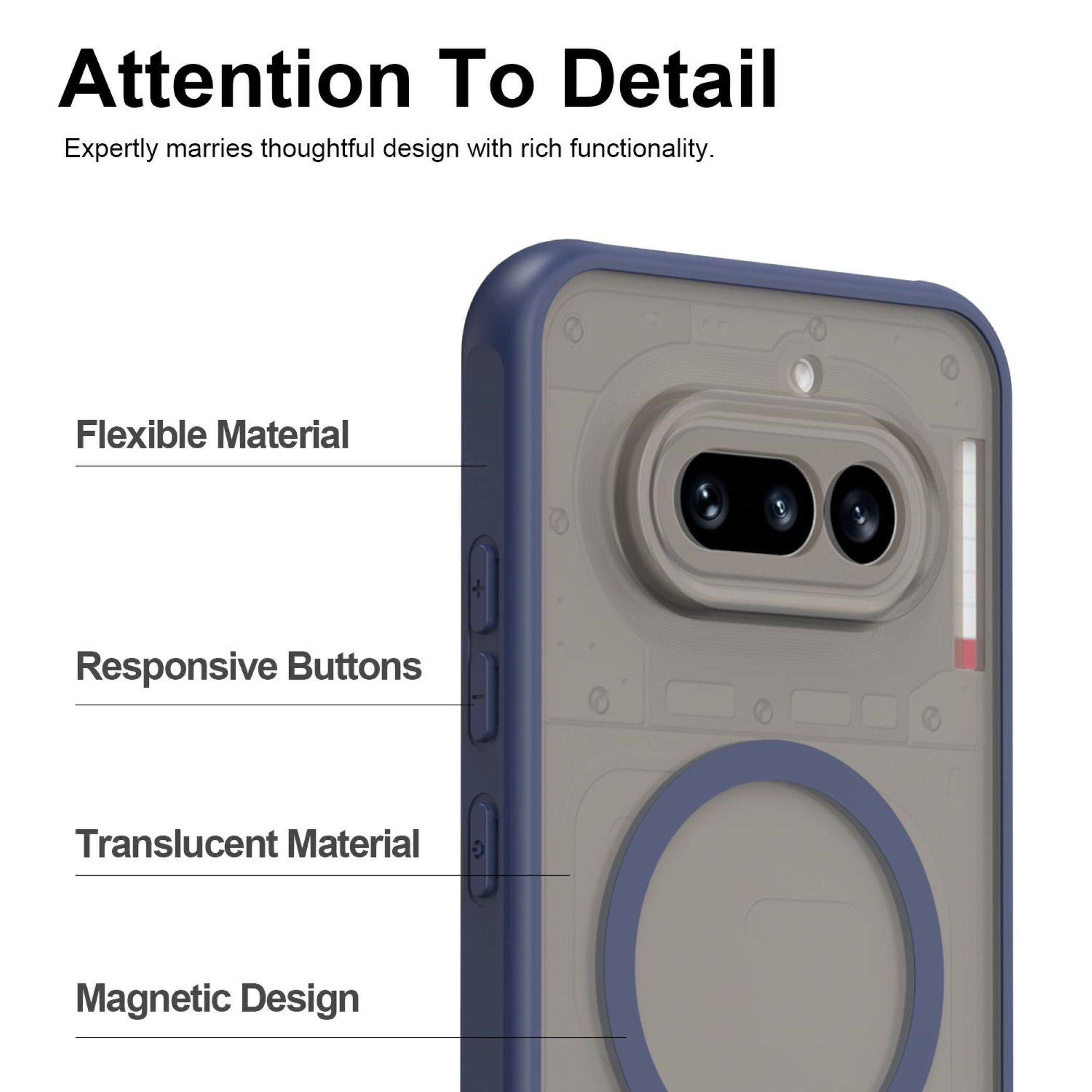 Ein blau umrandetes, transparentes Handyhülle-Detail mit Kamera.