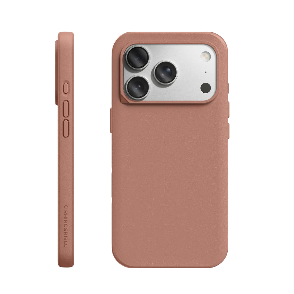 Una custodia per telefono oro rosa con tre obiettivi e flash.
