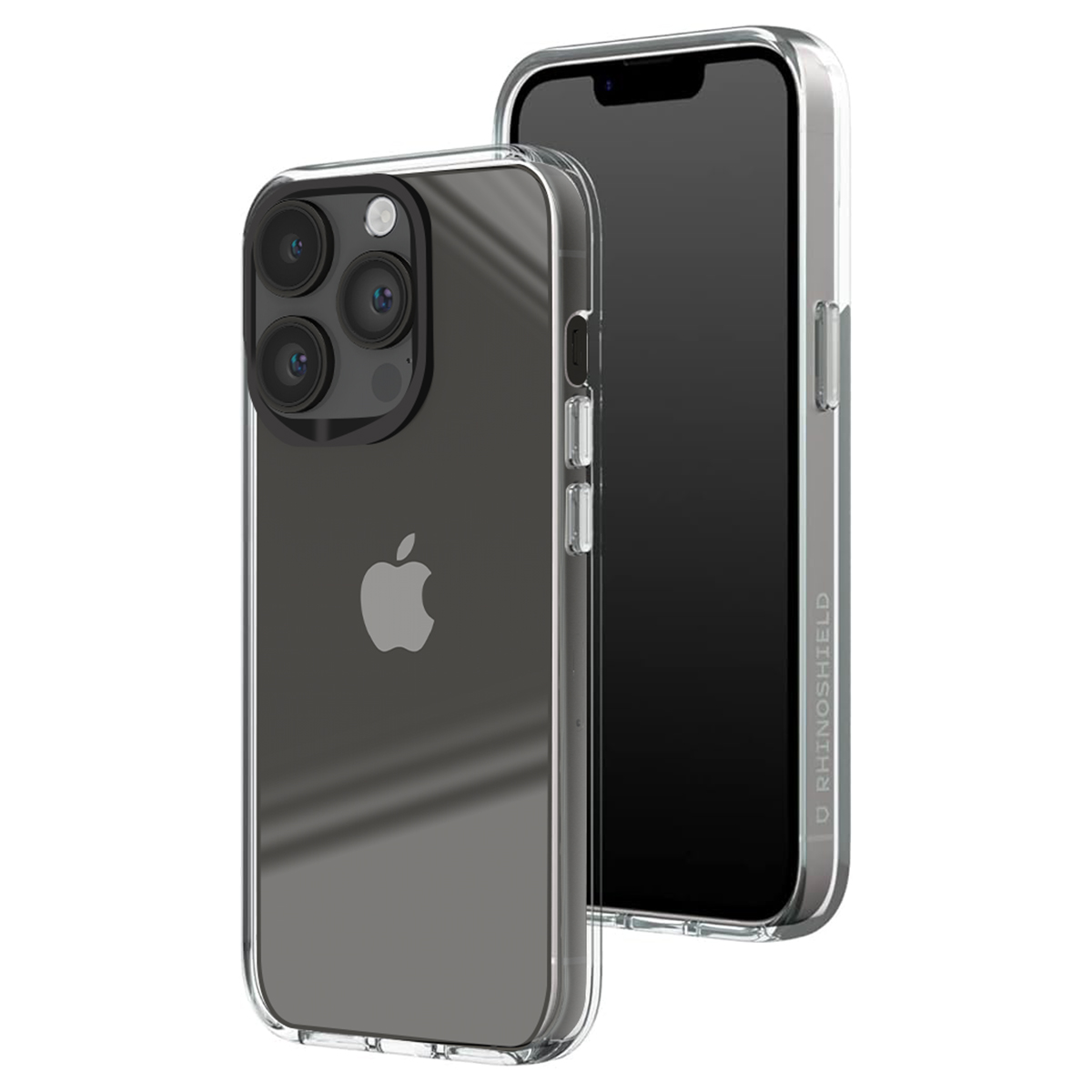 Ein durchsichtiges iPhone-Schutzgehäuse mit einem abgebildeten iPhone.