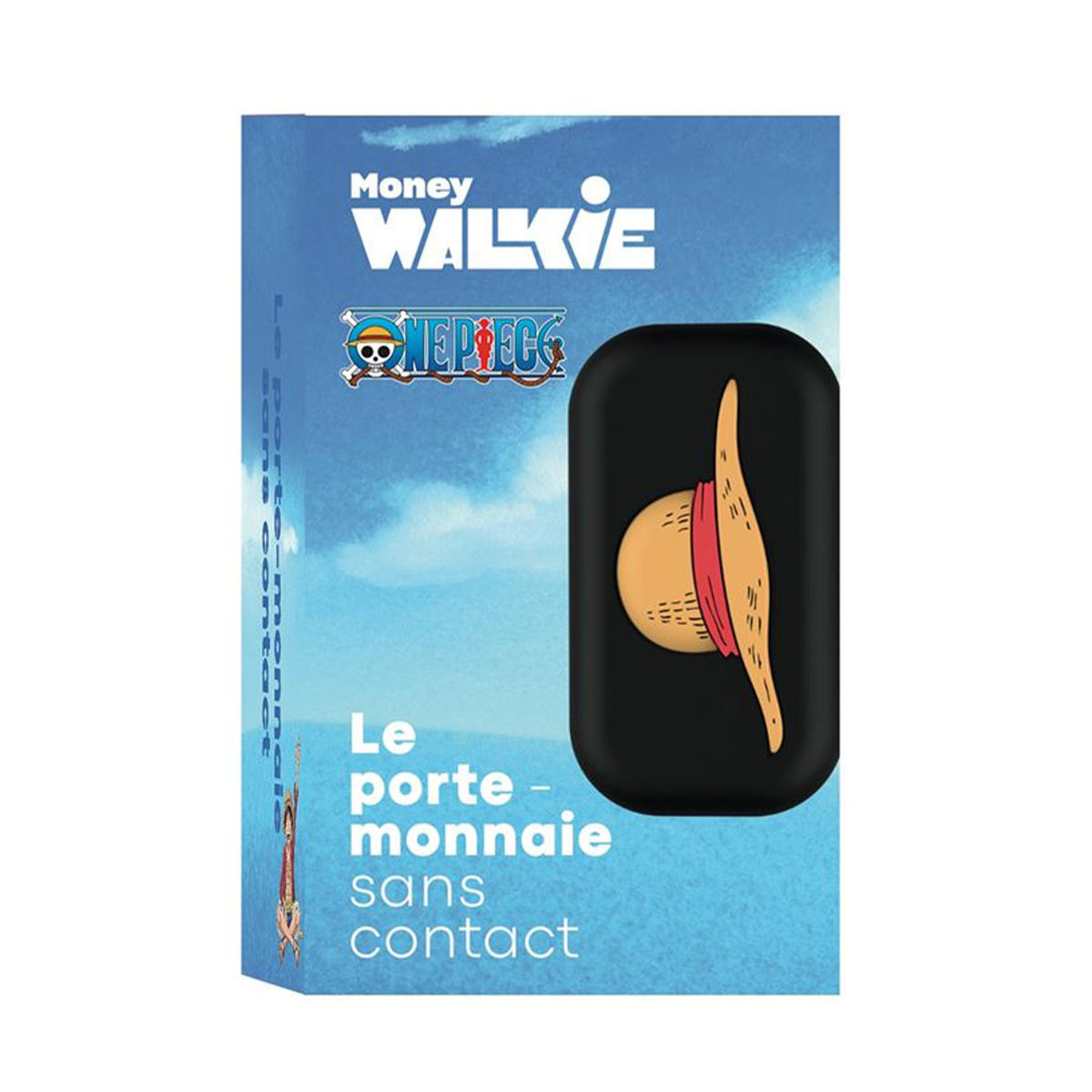 Verpackung mit Strohhut-Motiv, Aufschrift 'Money Walkie One Piece'.