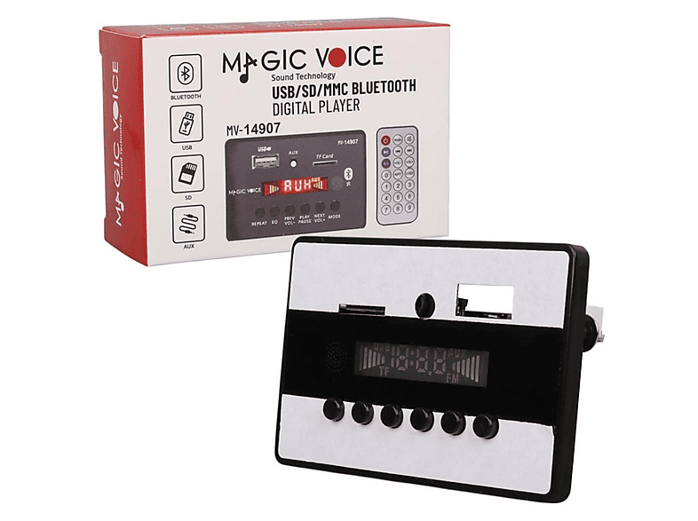 MAGICVOICE MV-14907 USB-SD-AUX-Bluetooth Kumandalı Ekranlı Oto
