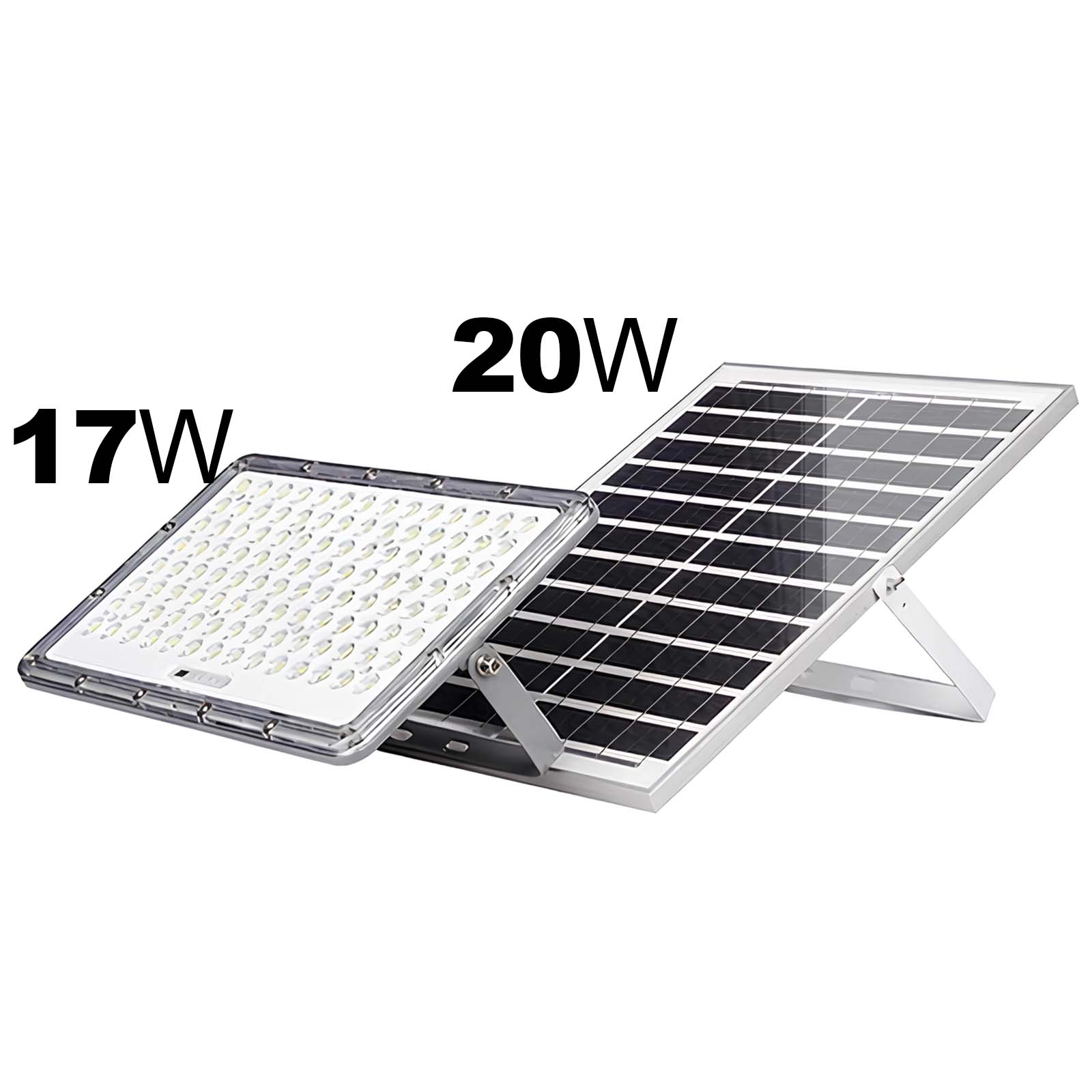 17W und 20W LED-Flutlicht mit Solarpanel.