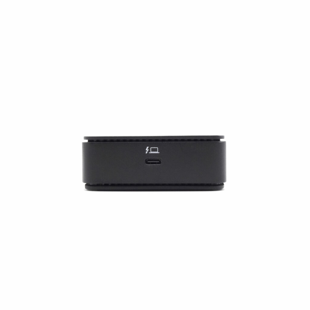 A black, rectangular device with a USB-C port and a charging cable icon.