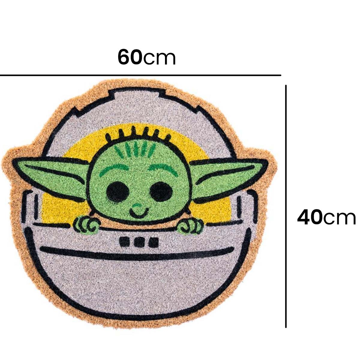 Tappetino con Baby Yoda in una navicella, 60x40cm.