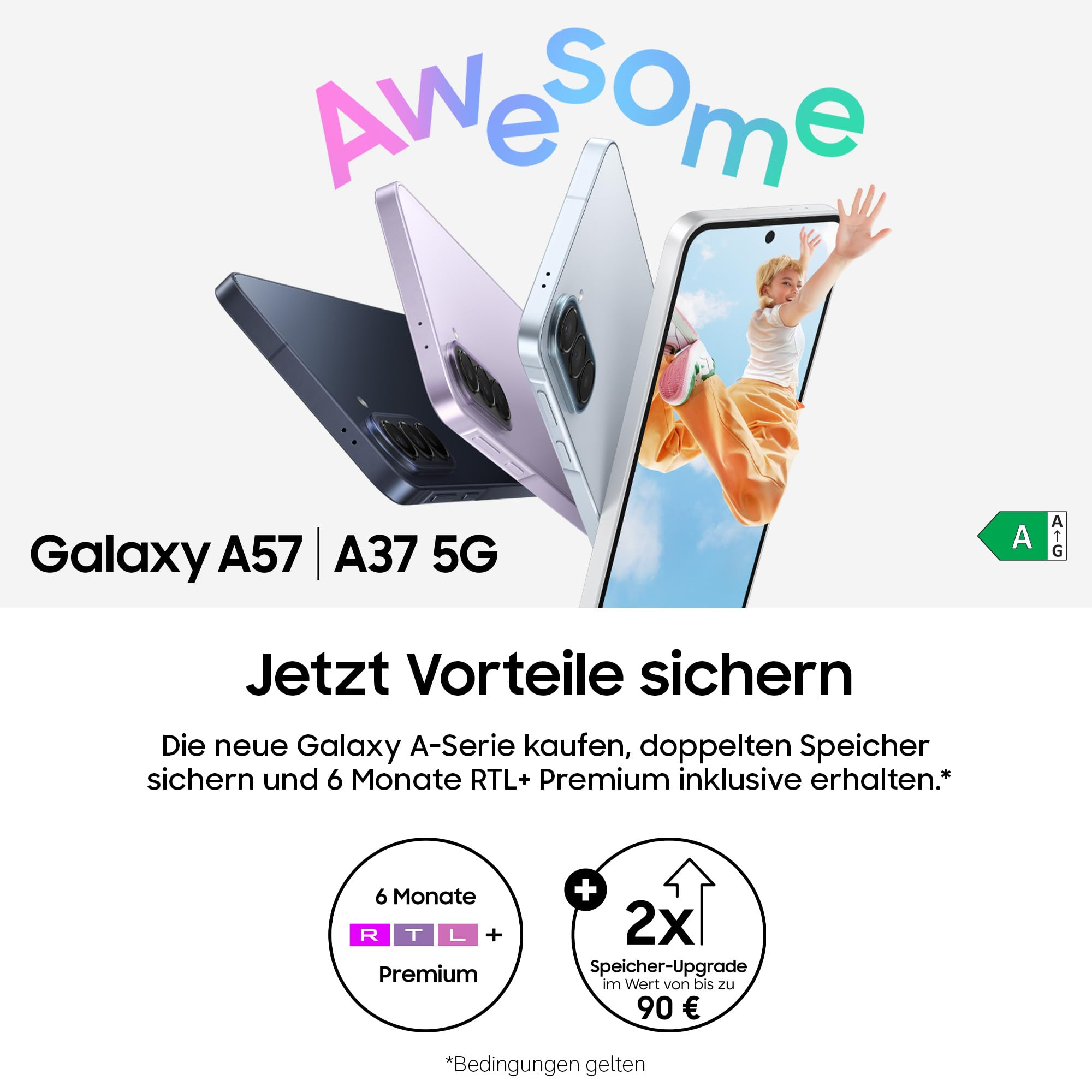 Samsung Galaxy A57 und A37 5G Handys mit 