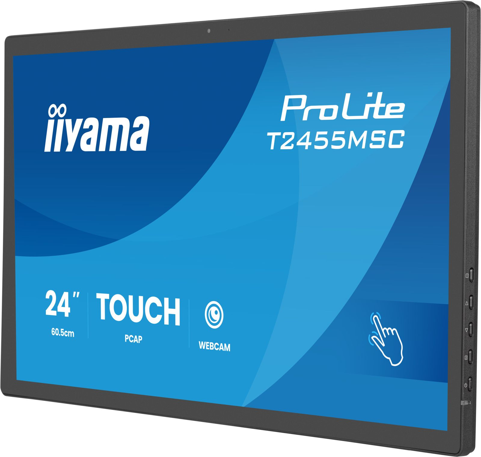 Ein 24-Zoll-Touchscreen-Monitor von iiyama mit ProLite T2455MSC-Modell.