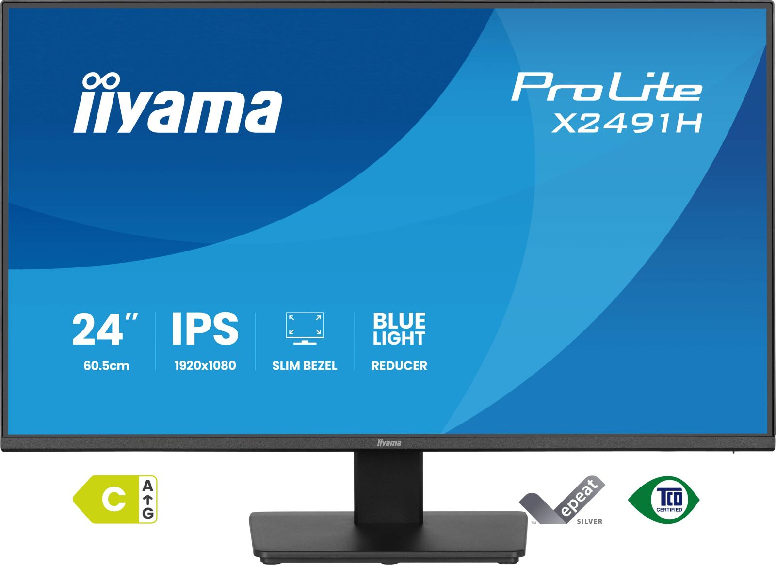 Ein 24-Zoll-IPS-Monitor mit 1920x1080 Auflösung und schmaler Lünette.