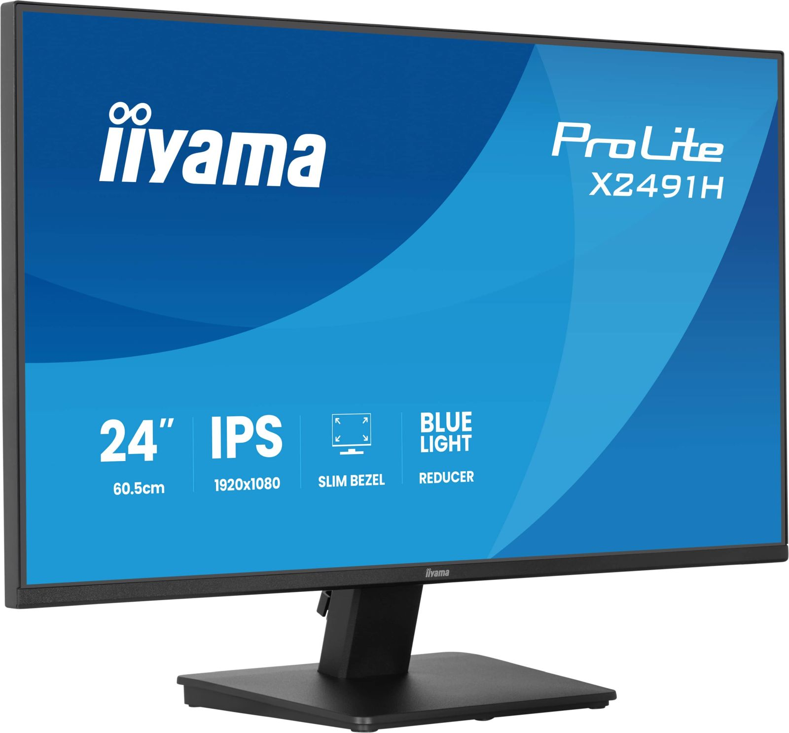 Ein 24-Zoll-IPS-Monitor mit schlankem Rahmen und Blaulichtreduzierer.