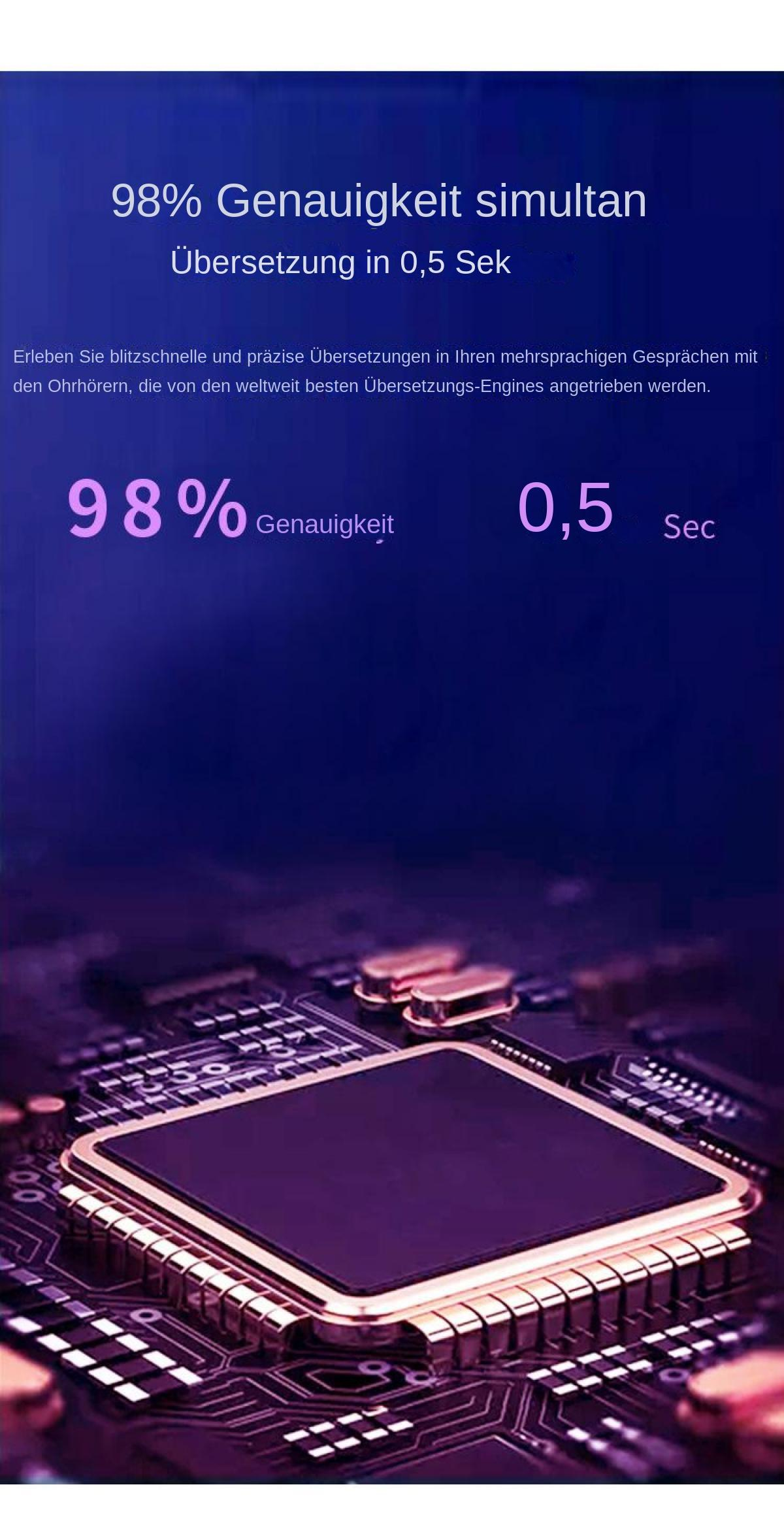 98% Genauigkeit, 0,5 Sek. Übersetzung. Nahaufnahme einer Hauptplatine.