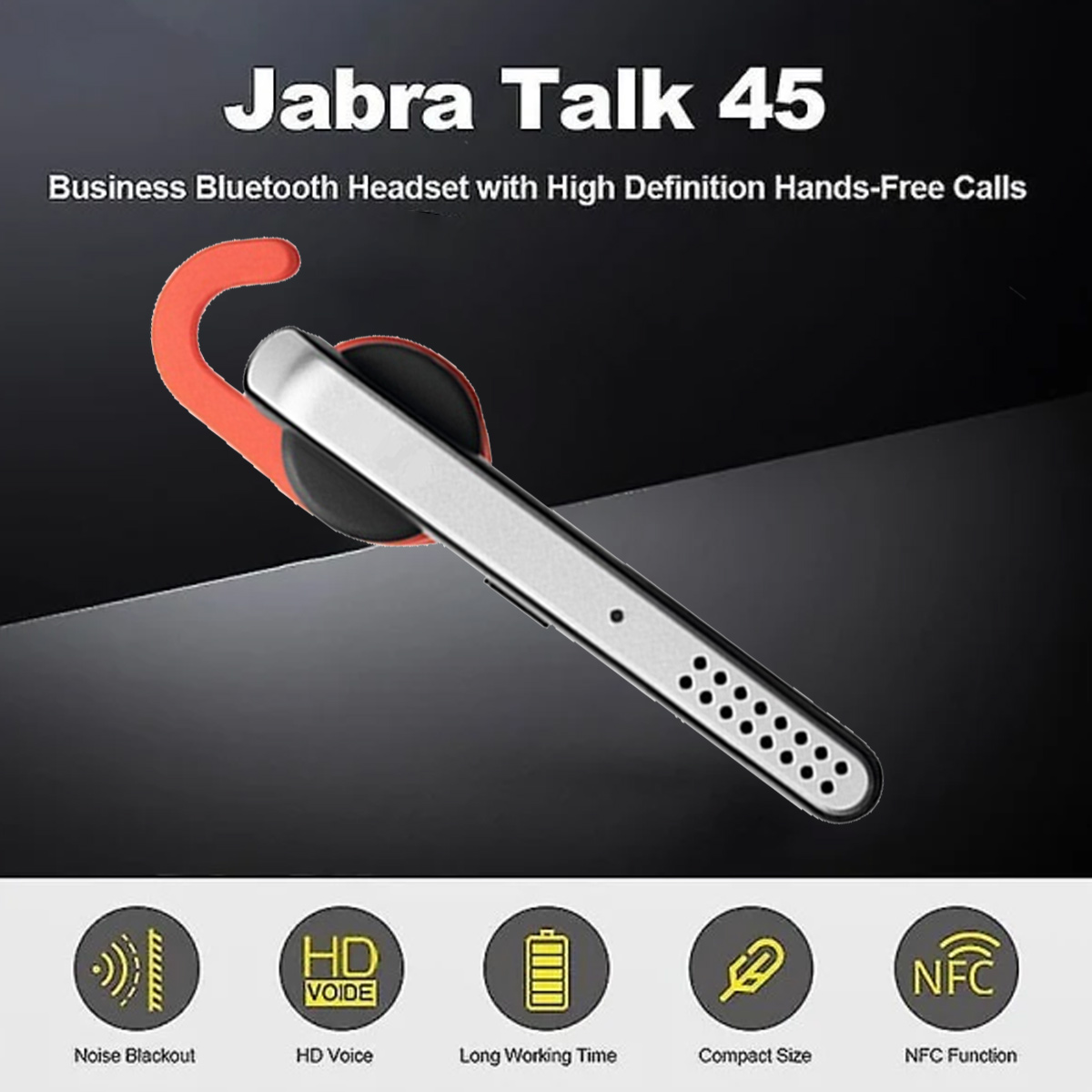 Jabra Talk 45 Bluetooth Headset mit HD-Anrufen, Noise Blackout, langer Akkulaufzeit.