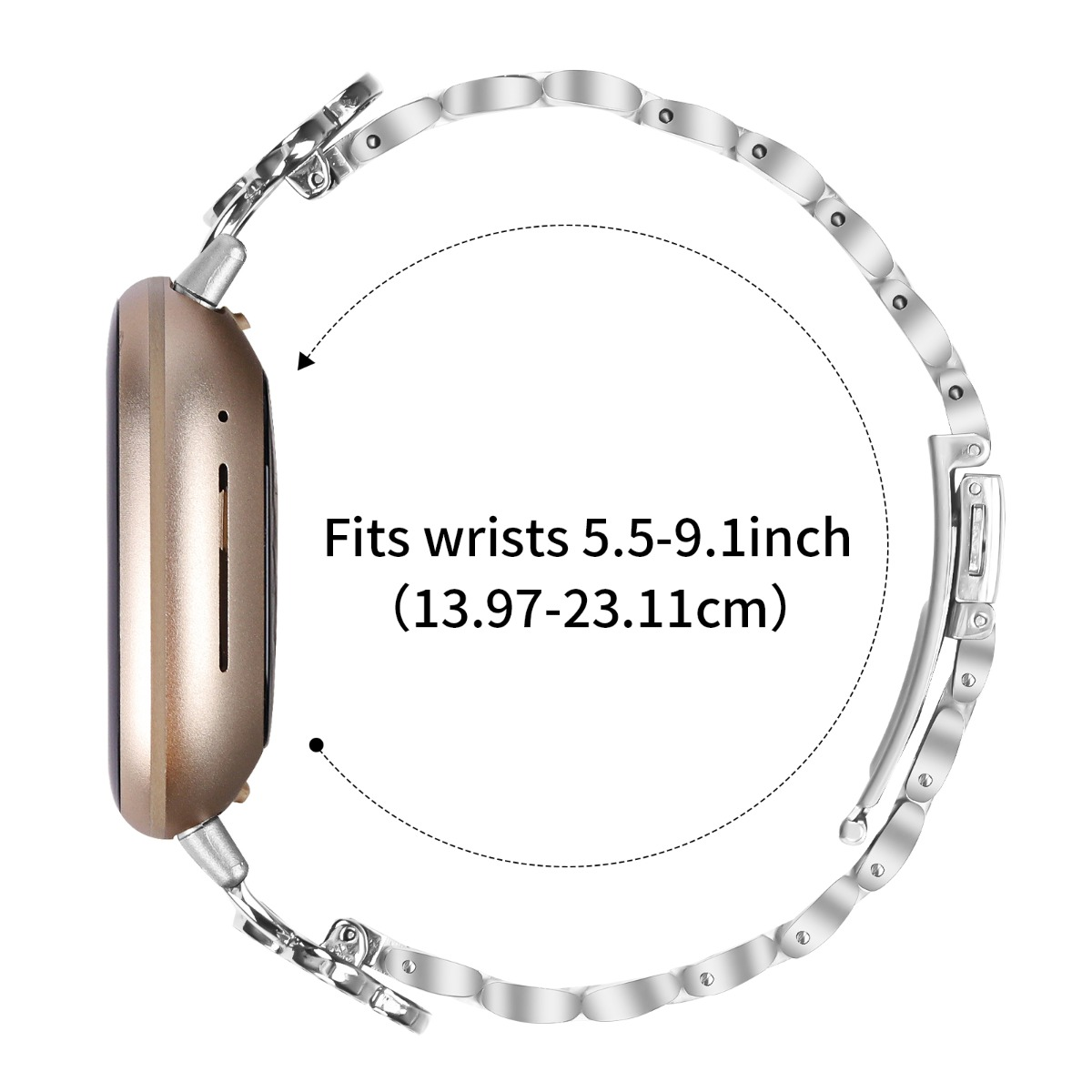 Band oro per smartwatch, polsi 5,5-9,1 pollici.