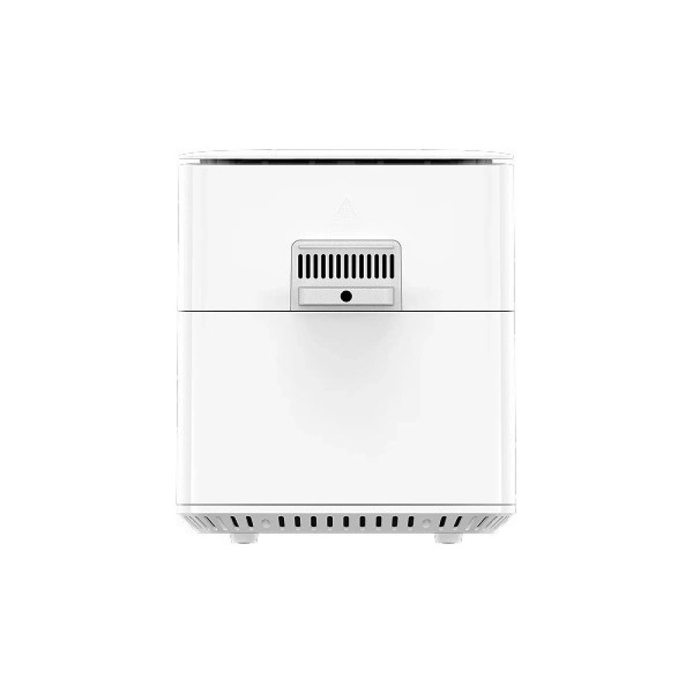 White air fryer with ventilation slots at the top and bottom.