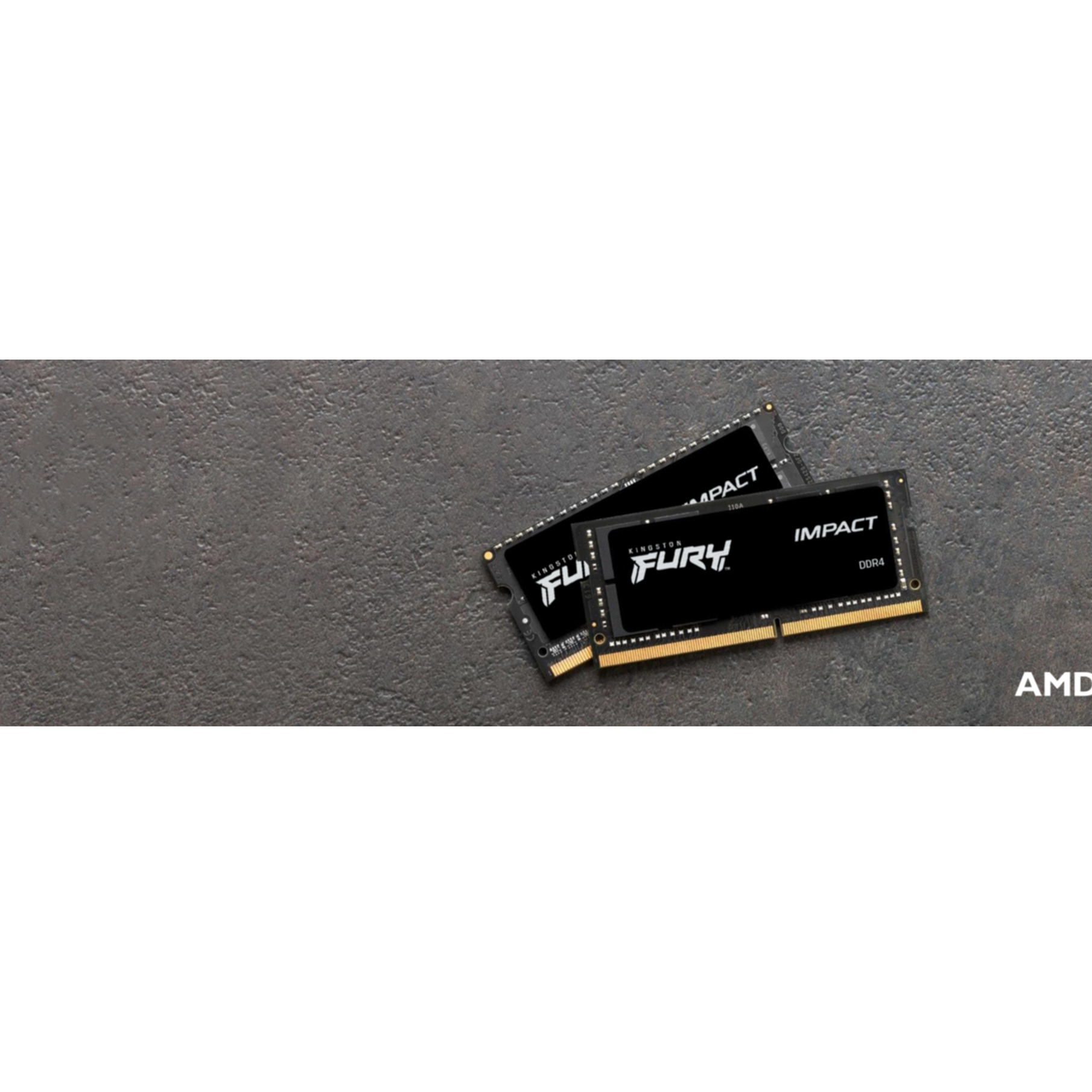 Dwa czarne moduły RAM Kingston Fury DDR4 na ciemnej powierzchni.