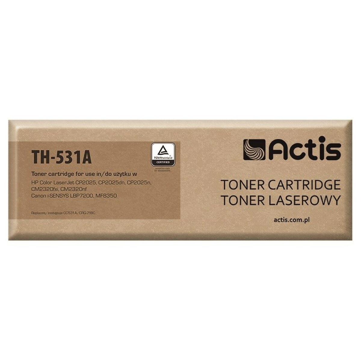 Toner Actis TH-531A do drukarek HP i Canon, certyfikowany TUV.