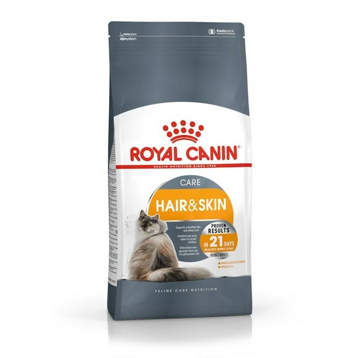 Comida Royal Canin para gatos para pelo y piel sanos en 21 días.